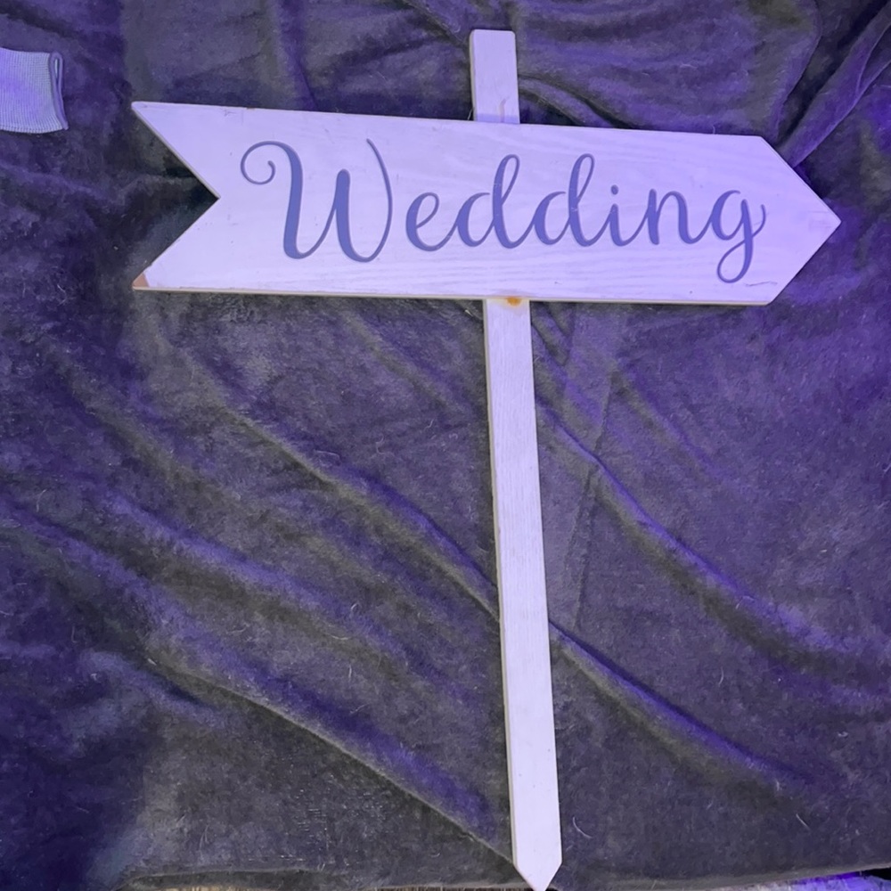 Wooden Wedding arrow stake sign